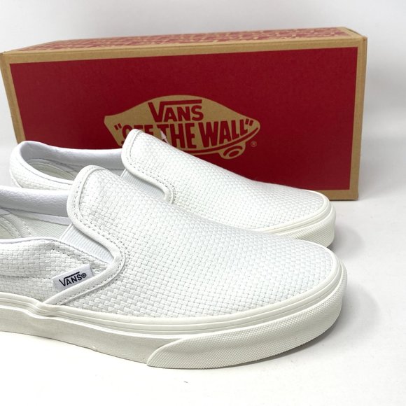 💖MEGA SALE💖VANS Womens Classic Slip On  Casual Check White   Logo VN0A33TB45P - Picture 7 of 12